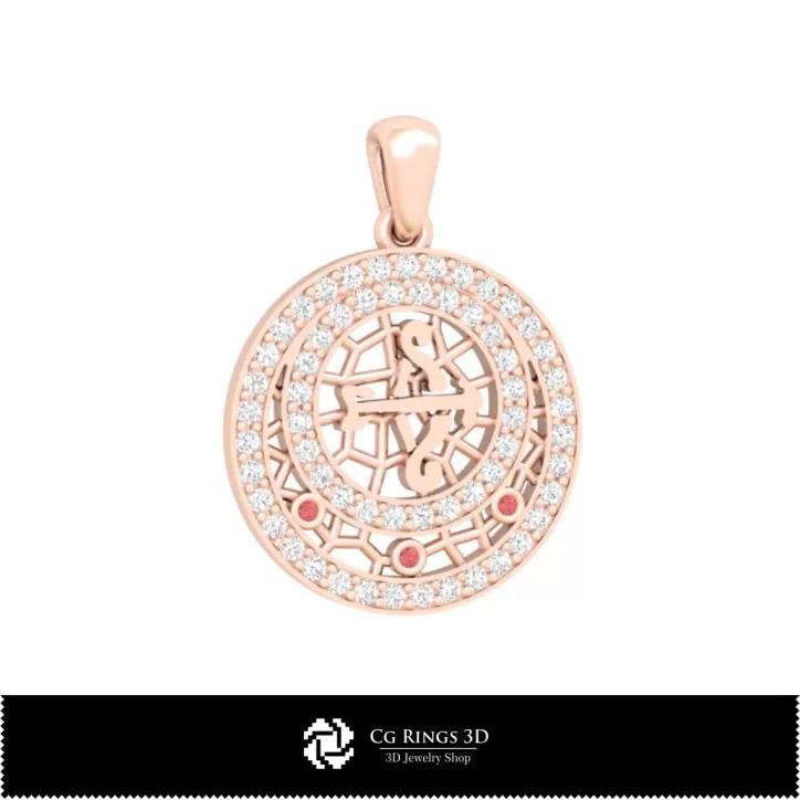 Pendentif enfant Sagittaire zodiaque 3D