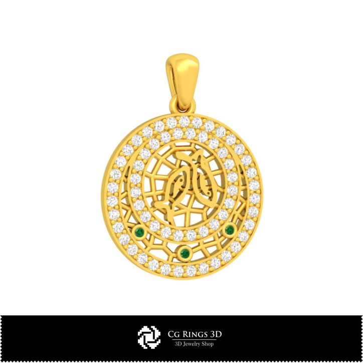 3D Pisces Zodiac Children Pendant