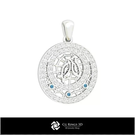 3D Pisces Zodiac Children Pendant