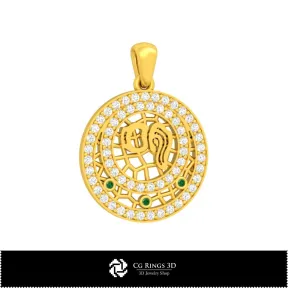 3D Wassermann Sternzeichen Kinderanhänger Zuhause, Schmuck 3D CAD, Anhänger 3D CAD, 3D Sternzeichen-Anhänger, 3D Kinderanhänger