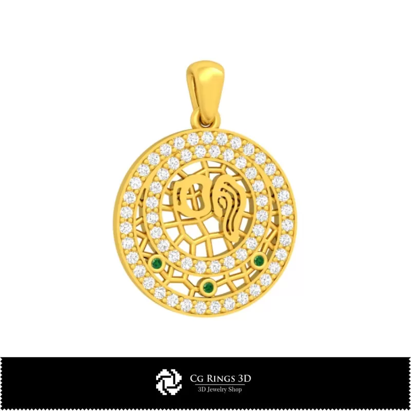 Pendentif Enfant Signe du Zodiaque Verseau 3D