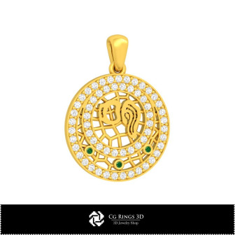 3D Aquarius Zodiac Children Pendant Home,  Jewelry 3D CAD, Pendants 3D CAD , 3D Zodiac Pendants, 3D Children Pendants