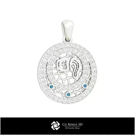 Pendentif Enfant Signe du Zodiaque Verseau 3D