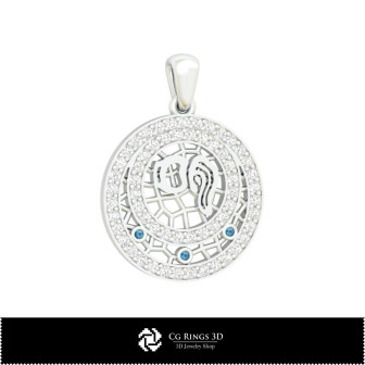 3D Aquarius Zodiac Children Pendant Home,  Jewelry 3D CAD, Pendants 3D CAD , 3D Zodiac Pendants, 3D Children Pendants