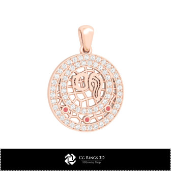 3D Aquarius Zodiac Children Pendant Home,  Jewelry 3D CAD, Pendants 3D CAD , 3D Zodiac Pendants, 3D Children Pendants