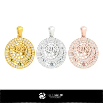 3D Aquarius Zodiac Children Pendant Home, Bijoux 3D CAO, Pendentifs 3D CAO, Pendentifs du Zodiaque 3D, Pendentifs Enfants 3D