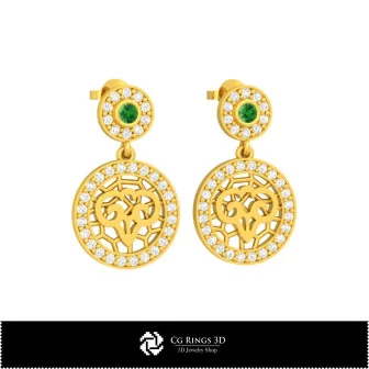 Boucles d'oreilles enfants Bélier 3D pour la maison, Bijoux CAO 3D, Boucles d'oreilles CAO 3D, Boucles d'oreilles diamant 3D,