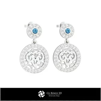 3D Aries Zodiac Children Earrings Home, Jewelry 3D CAD, Earrings 3D CAD , 3D Diamond Earrings, 3D Drop Earrings, 3D Children Ea