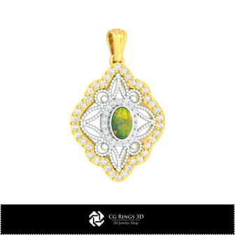 3D Pendant With Opal Home, Bijuterii 3D , Pandative 3D CAD, Pandativ cu Opal 3D 