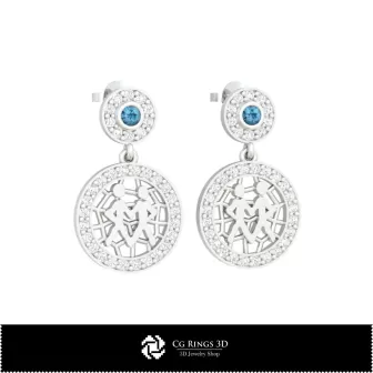 Boucles d'oreilles enfants Gémeaux 3D pour la maison, bijou CAO 3D, boucles d'oreilles CAO 3D, boucles d'oreilles diamant 3D,