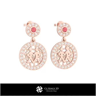 Boucles d'oreilles enfants Gémeaux 3D pour la maison, bijou CAO 3D, boucles d'oreilles CAO 3D, boucles d'oreilles diamant 3D,
