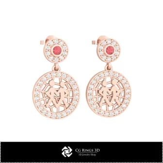 Boucles d'oreilles enfants Gémeaux 3D pour la maison, bijou CAO 3D, boucles d'oreilles CAO 3D, boucles d'oreilles diamant 3D,