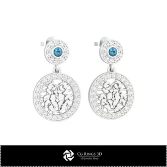 3D Krebs Sternzeichen Kinderohrringe Zuhause, Schmuck 3D-CAD, Ohrringe 3D-CAD, 3D-Diamant-Ohrringe, 3D-Tropfenohrringe, 3D