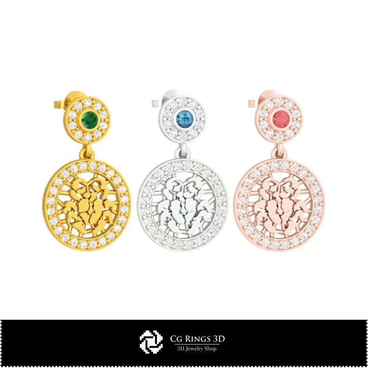 Orecchini Bambini Cancro Zodiaco 3D