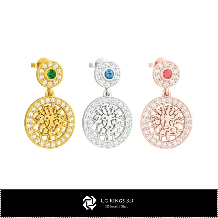 3D Leo Zodiac Children Earrings