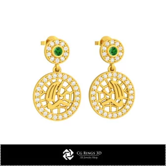 Boucles d'oreilles Enfants Vierge 3D pour la maison, Bijoux 3D DAO, Boucles d'oreilles 3D DAO, Boucles d'oreilles Diamant 3D,