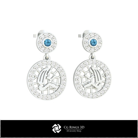 3D Virgo Zodiac Children Earrings