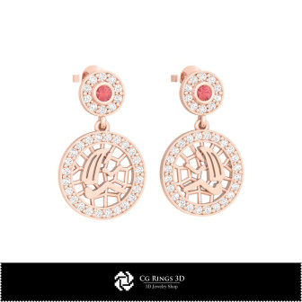 3D Virgo Zodiac Children Earrings Home, Bijoux 3D CAO, Boucles D'oreilles 3D CAO, Boucles D'oreilles Diamant 3D, Boucles D'oreil