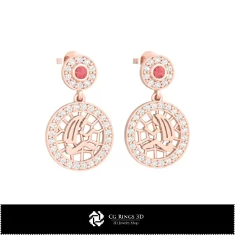 Boucles d'oreilles Enfants Vierge 3D pour la maison, Bijoux 3D DAO, Boucles d'oreilles 3D DAO, Boucles d'oreilles Diamant 3D,