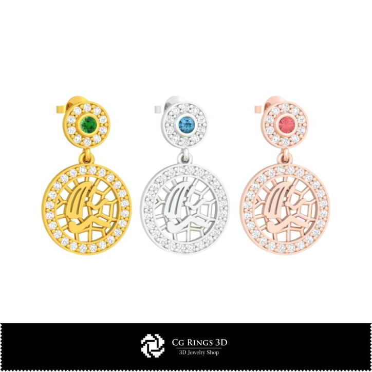 3D Virgo Zodiac Children Earrings