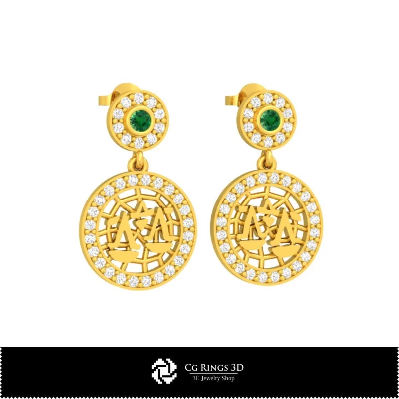 Boucles d'oreilles enfants 3D Balance (zodiaque)