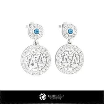 3D Libra Zodiac Children Earrings Home, Jewelry 3D CAD, Earrings 3D CAD , 3D Diamond Earrings, 3D Drop Earrings, 3D Children Ea