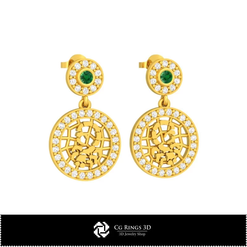 Boucles d'oreilles enfants Zodiaque Scorpion 3D