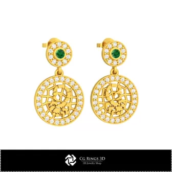 Pendientes infantiles Escorpio 3D, Joyería CAD 3D, Pendientes CAD 3D, Pendientes de diamante 3D, Pendientes colgantes 3D, 3D