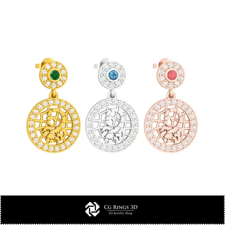 Boucles d'oreilles enfants Zodiaque Scorpion 3D