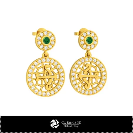 Pendientes infantiles Sagitario 3D