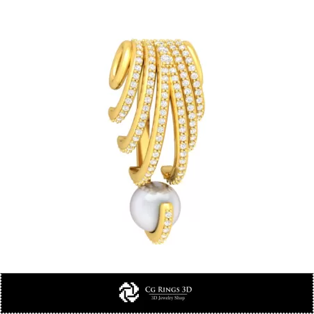 Pendentif 3D avec perle Maison, Bijoux CAO 3D, Pendentifs CAO 3D, Pendentifs perle 3D