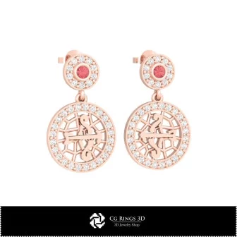 3D Sagittarius Zodiac Children Earrings Home, Bijoux 3D CAO, Boucles D'oreilles 3D CAO, Boucles D'oreilles Diamant 3D, Boucles D