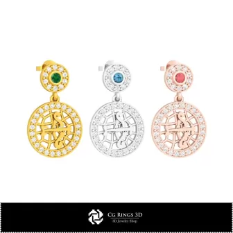 3D Schütze Sternzeichen Kinder Ohrringe Home, Schmuck 3D CAD, Ohrringe 3D CAD, 3D Diamant Ohrringe, 3D Hängeohrringe, 3D Kind