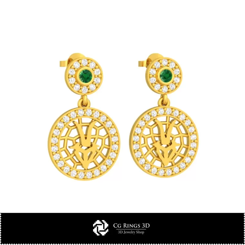 Boucles d'oreilles enfants Capricorne zodiaque 3D