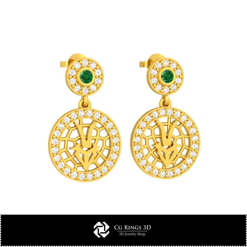 Boucles d'oreilles enfants Capricorne zodiaque 3D