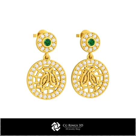 Boucles d'oreilles enfants Poissons 3D, Maison, Bijoux CAD 3D, Boucles d'oreilles CAD 3D, Boucles d'oreilles diamant 3D,