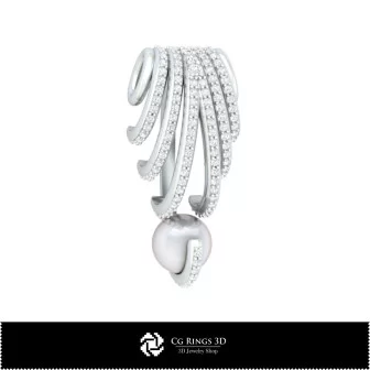 Pendentif 3D avec perle Maison, Bijoux CAO 3D, Pendentifs CAO 3D, Pendentifs perle 3D