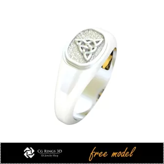 Anillo celta único 3D - Modelo 3D gratuito para el hogar, CAD 3D de joyería, joyería 3D gratuita, CAD 3D de anillos, anillos 3D