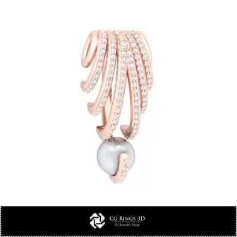 3D-Anhänger mit Perle Zuhause, Schmuck 3D-CAD, Anhänger 3D-CAD, 3D-Perlenanhänger