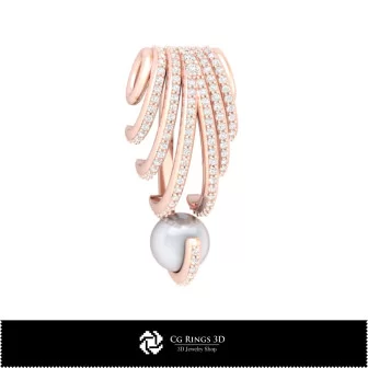 Pendentif 3D avec perle Maison, Bijoux CAO 3D, Pendentifs CAO 3D, Pendentifs perle 3D