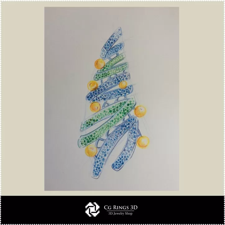 Schizzo Spilla Albero di Natale