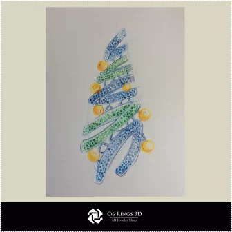 Bosquejo de broche de árbol de Navidad