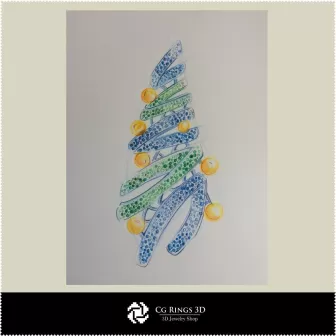 Weihnachtsbaum-Broschen-Skizze Schmuckskizzen