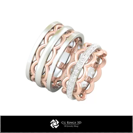 Bague de mariage 3D, Bijoux 3D CAO, Bagues 3D CAO, Alliances 3D