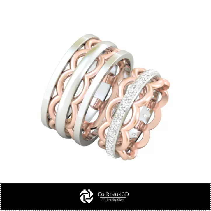 Bagues de mariage - Bijoux CAO 3D