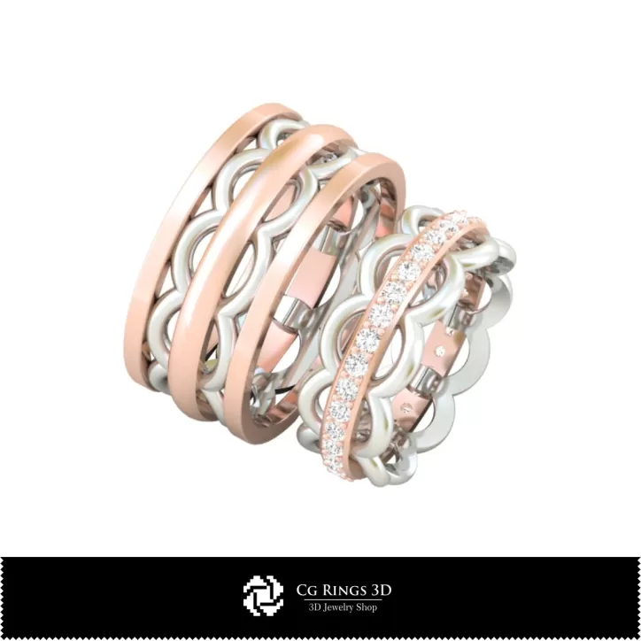 Bagues de mariage - Bijoux CAO 3D
