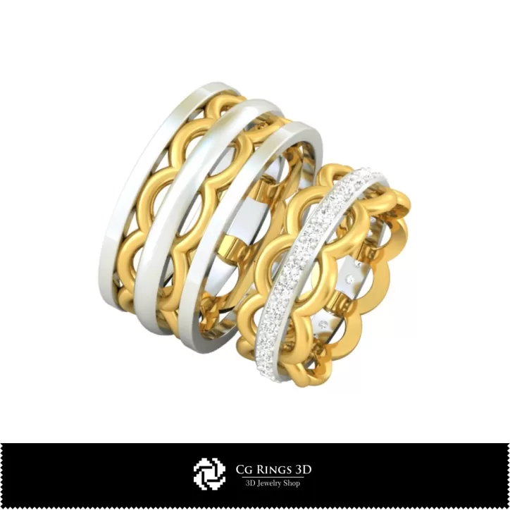Bagues de mariage - Bijoux CAO 3D