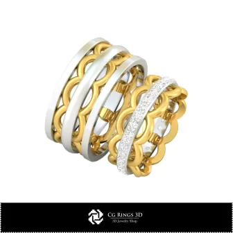 Anelli di matrimonio 3D, Gioielli CAD 3D, Modelli di anelli CAD 3D, Fedi nuziali 3D