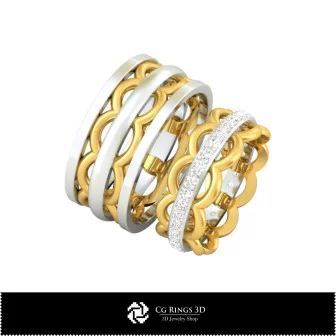 3D 婚戒之家，珠宝 3D CAD，戒指 3D CAD，结婚对戒 3D
