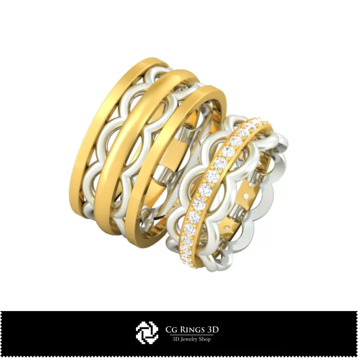 Bagues de mariage - Bijoux CAO 3D